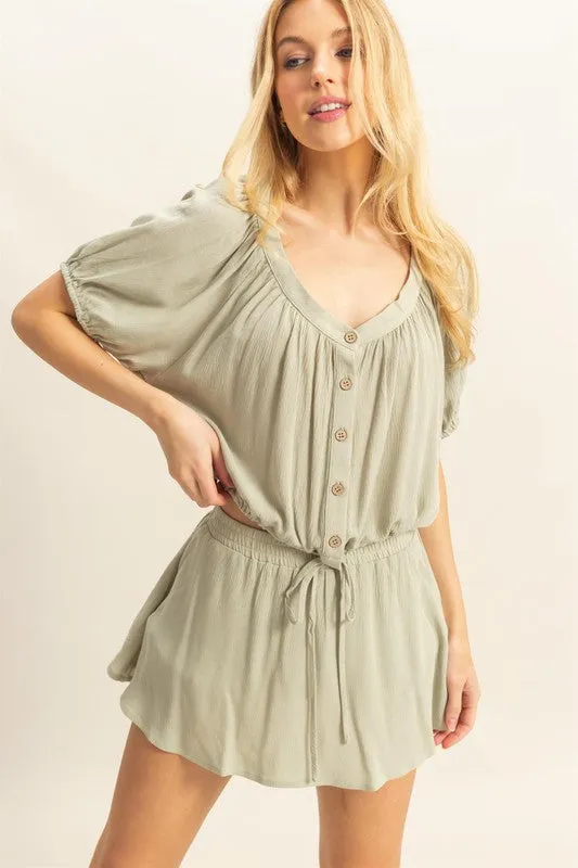 HYFVE Drawstring Hem Short Sleeve Top and Skort Set sold by Charming Charlie