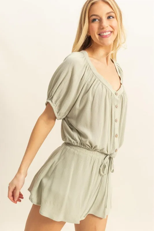 HYFVE Drawstring Hem Short Sleeve Top and Skort Set sold by Charming Charlie product image thumbnail 2