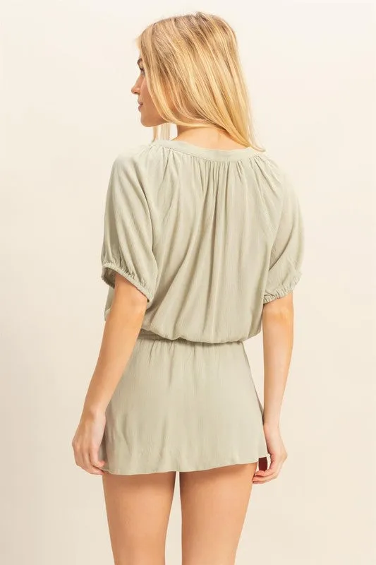 HYFVE Drawstring Hem Short Sleeve Top and Skort Set sold by Charming Charlie product image thumbnail 3