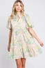 GeeGee Floral Eyelet Lace Puff Sleeve Mini Dress sold by Charming Charlie