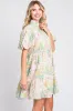 GeeGee Floral Eyelet Lace Puff Sleeve Mini Dress sold by Charming Charlie