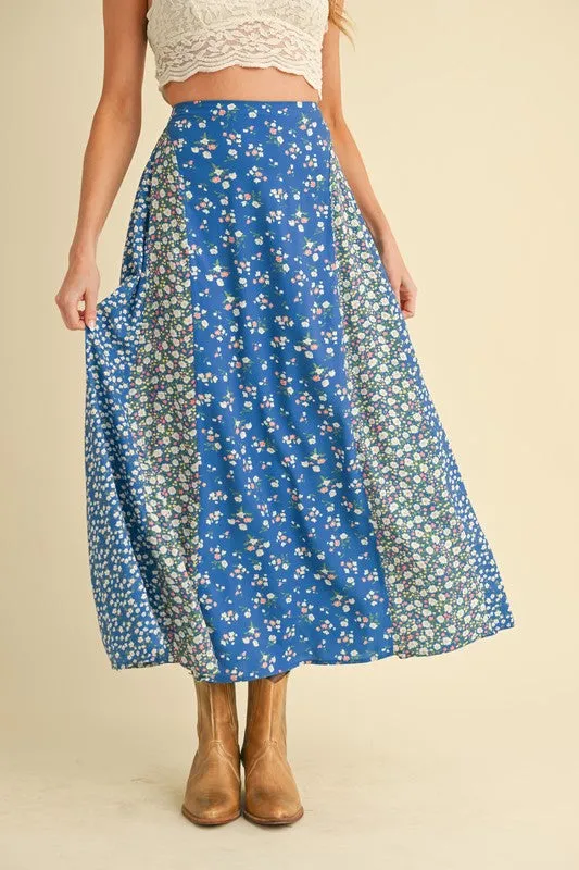 Aemi + Co Floral Elastic Waist Maxi Skirt sold by Charming Charlie