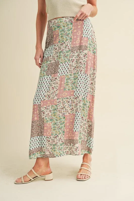 Aemi + Co Printed Maxi Skirt sold by Charming Charlie