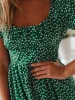 Printed Square Neck Short Sleeve Midi Dress sold by Charming Charlie
