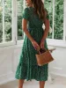 Printed Square Neck Short Sleeve Midi Dress sold by Charming Charlie
