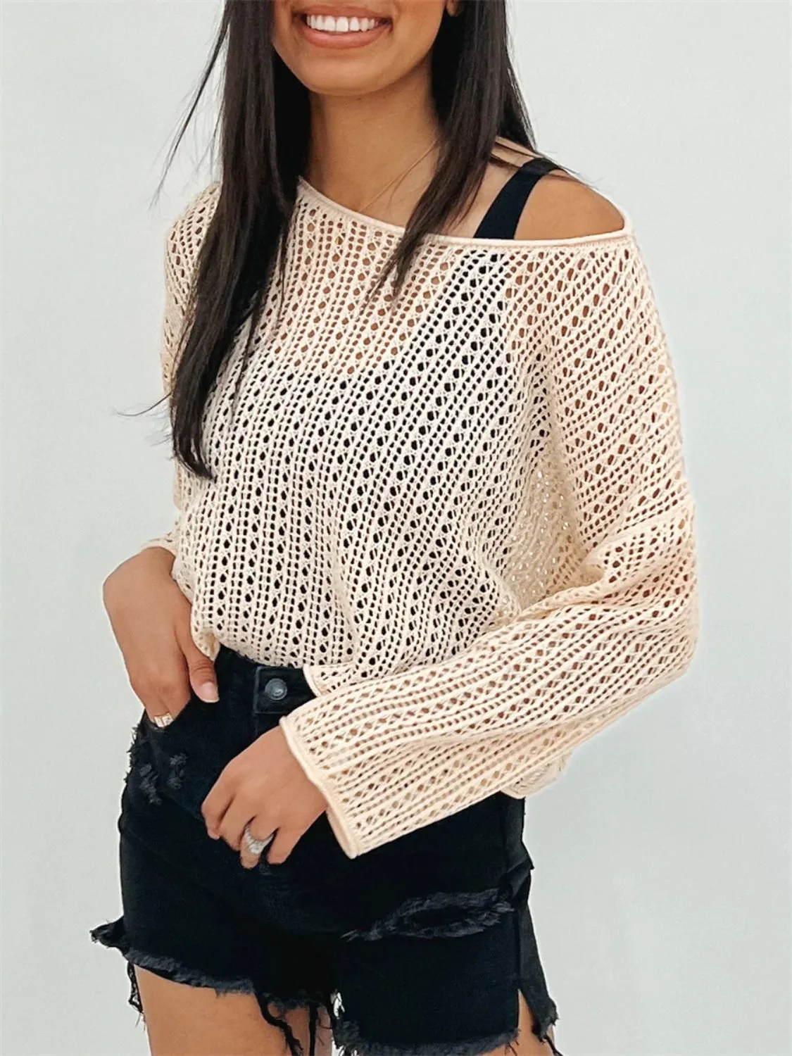 Openwork Long Sleeve Knit Cover Up sold by Charming Charlie product image thumbnail 5