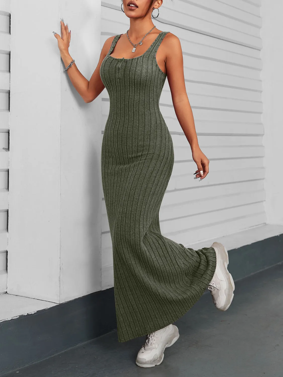 Ribbed Maxi Tank Dress sold by Charming Charlie product image thumbnail 4