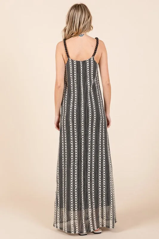 GeeGee Plus Size Striped Scoop Neck Beaded Strap Maxi Cami Dress sold by Charming Charlie product image thumbnail 5