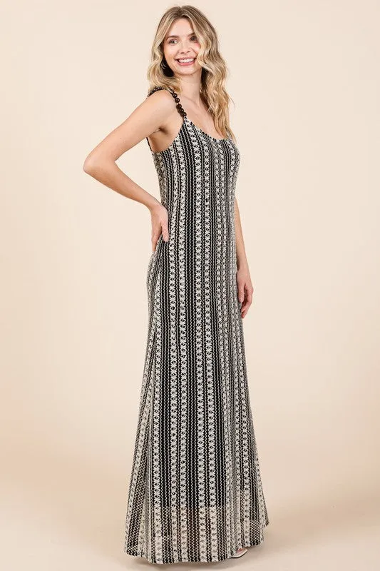 GeeGee Plus Size Striped Scoop Neck Beaded Strap Maxi Cami Dress sold by Charming Charlie product image thumbnail 4