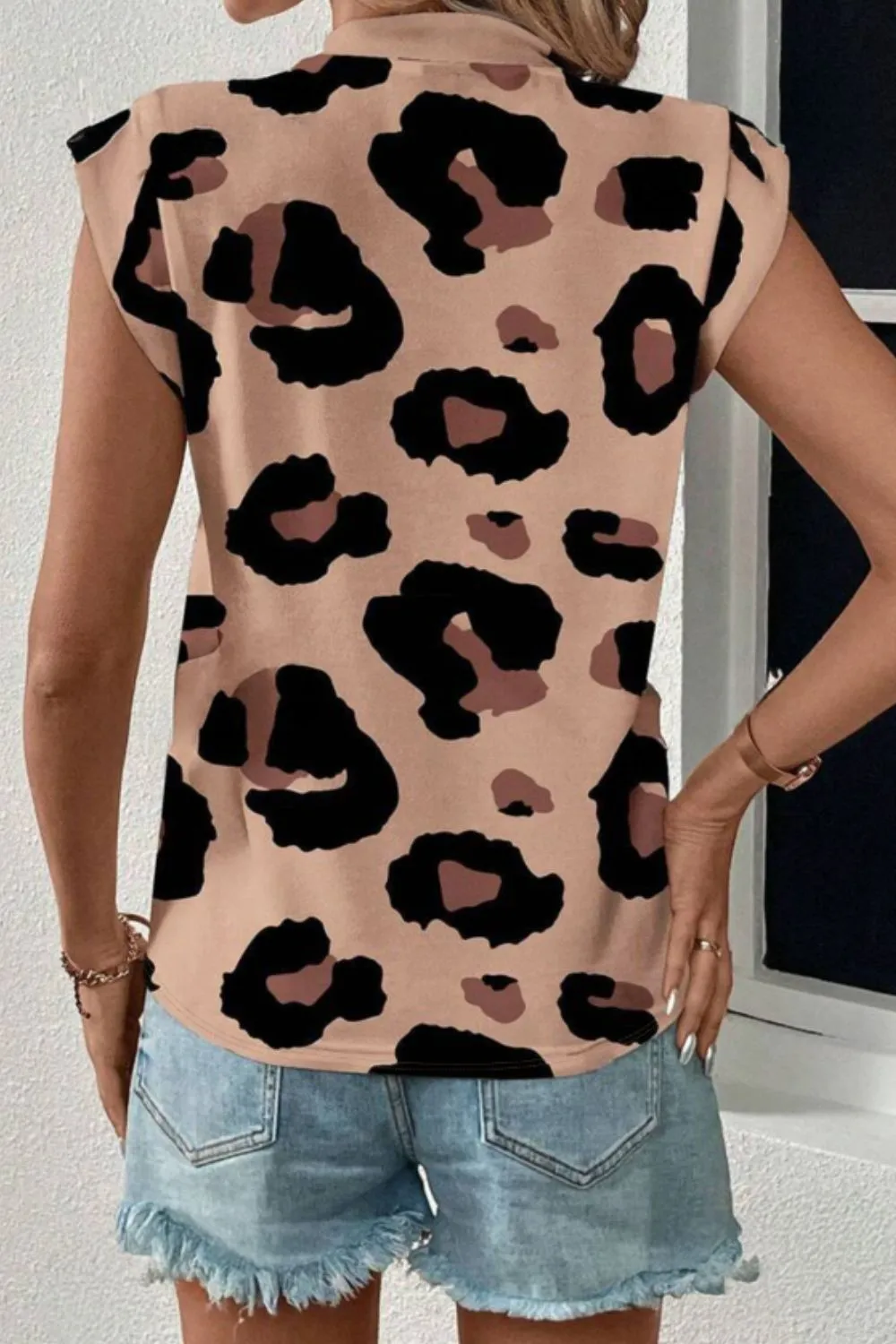 Leopard Round Neck Cap Sleeve T-Shirt sold by Charming Charlie product image thumbnail 2