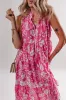Floral Sleeveless Tasseled Tie Neck Tiered Midi Dress sold by Charming Charlie