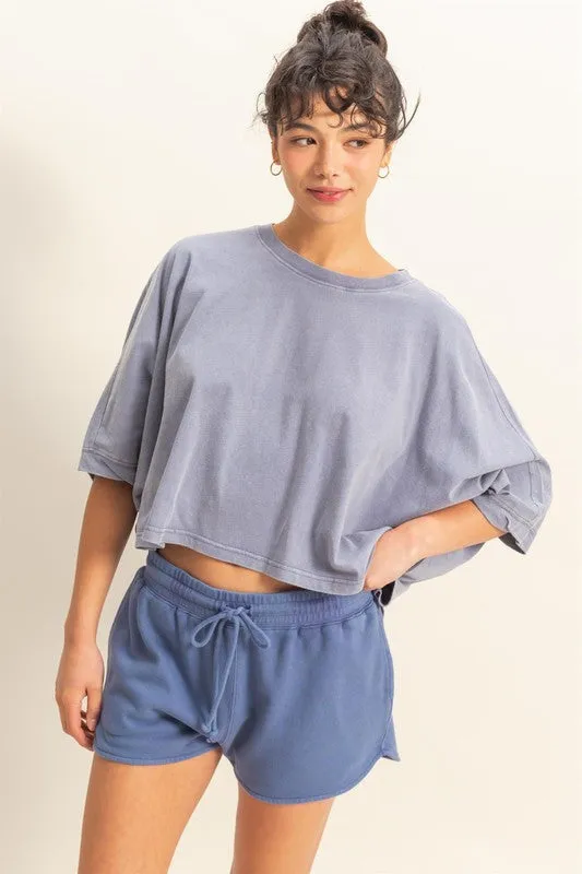 HYFVE Lightweight Round Neck Batwing Sleeve T-Shirt sold by Charming Charlie