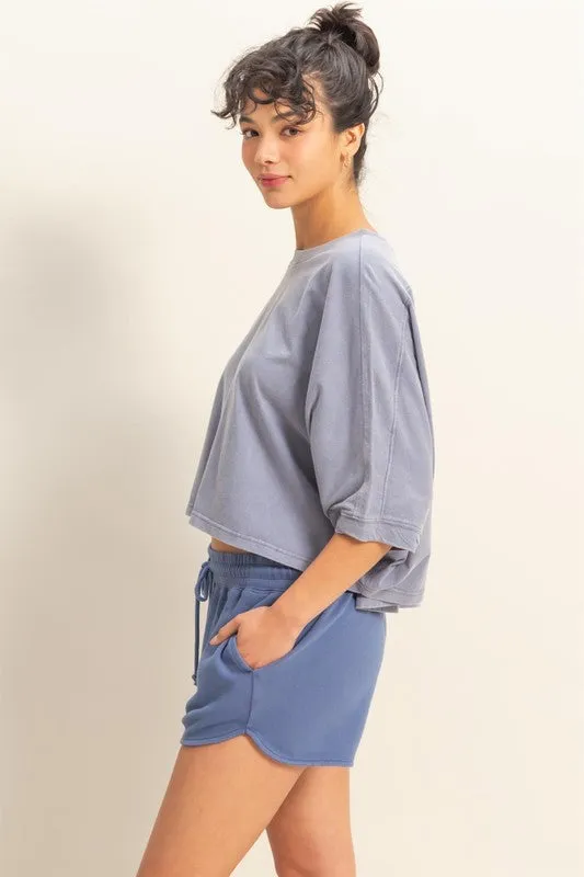 HYFVE Lightweight Round Neck Batwing Sleeve T-Shirt sold by Charming Charlie product image thumbnail 2