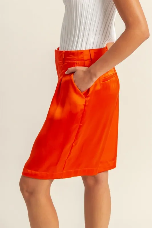 HYFVE High-Waist Pleated Satin Shorts sold by Charming Charlie product image thumbnail 2
