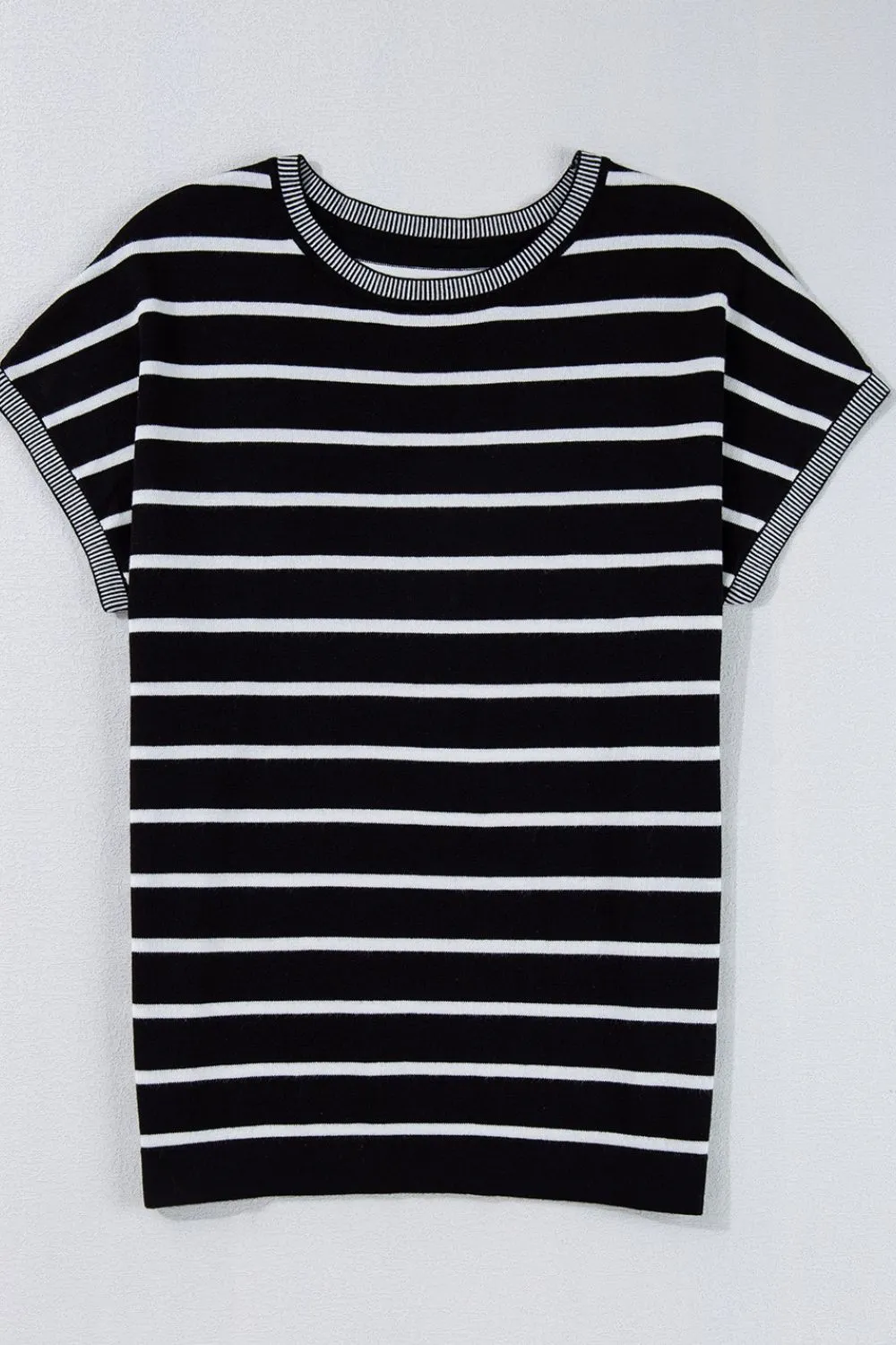 Striped Short Sleeve Knit Top sold by Charming Charlie product image thumbnail 4
