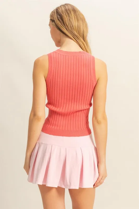 HYFVE Stretchy Ribbed Round Neck Sweater Tank sold by Charming Charlie product image thumbnail 3