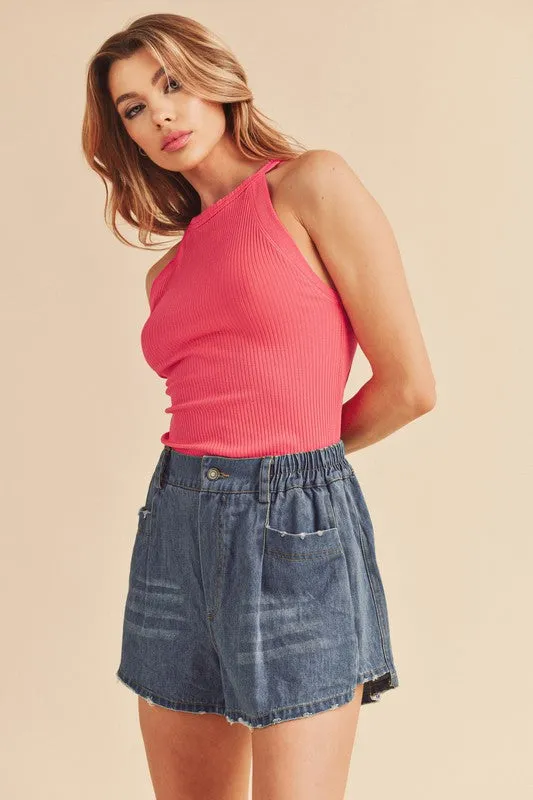 Aemi + Co Ribbed Round Neck Tank sold by Charming Charlie product image thumbnail 3