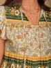 Ruffled Floral Tie Neck Cap Sleeve Blouse sold by Charming Charlie
