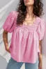 Lace Detail Square Neck Puff Sleeve Blouse sold by Charming Charlie