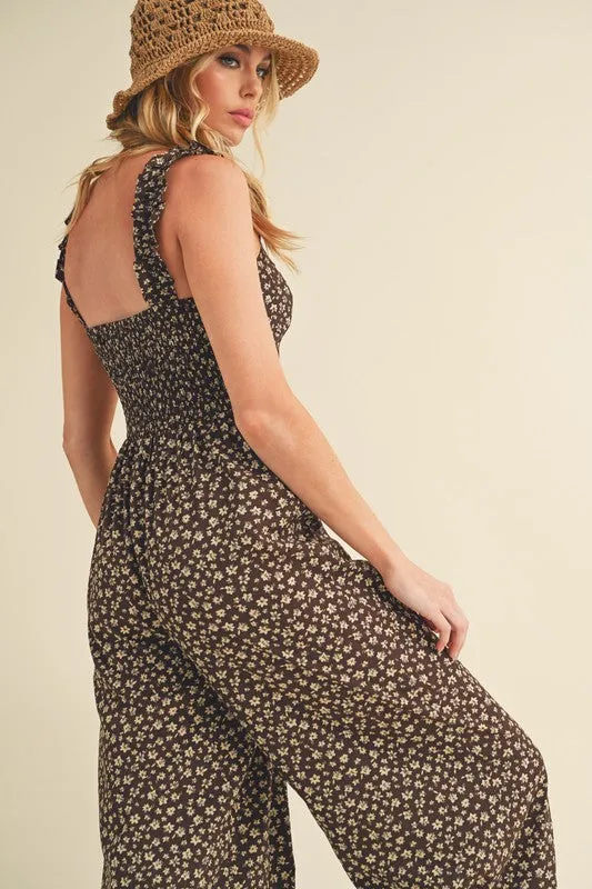 Aemi + Co Floral Sweetheart Neck Wide Leg Jumpsuit sold by Charming Charlie product image thumbnail 5