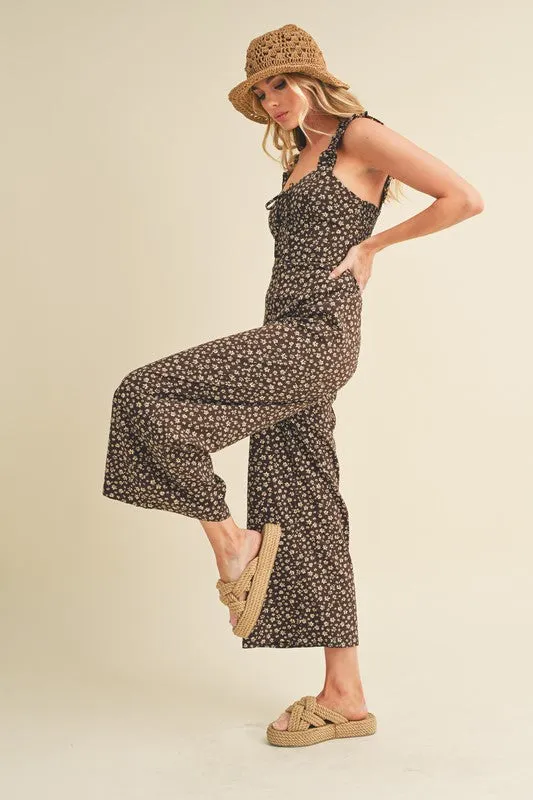 Aemi + Co Floral Sweetheart Neck Wide Leg Jumpsuit sold by Charming Charlie product image thumbnail 3