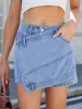 Asymmetrical Denim Skort with Pockets sold by Charming Charlie