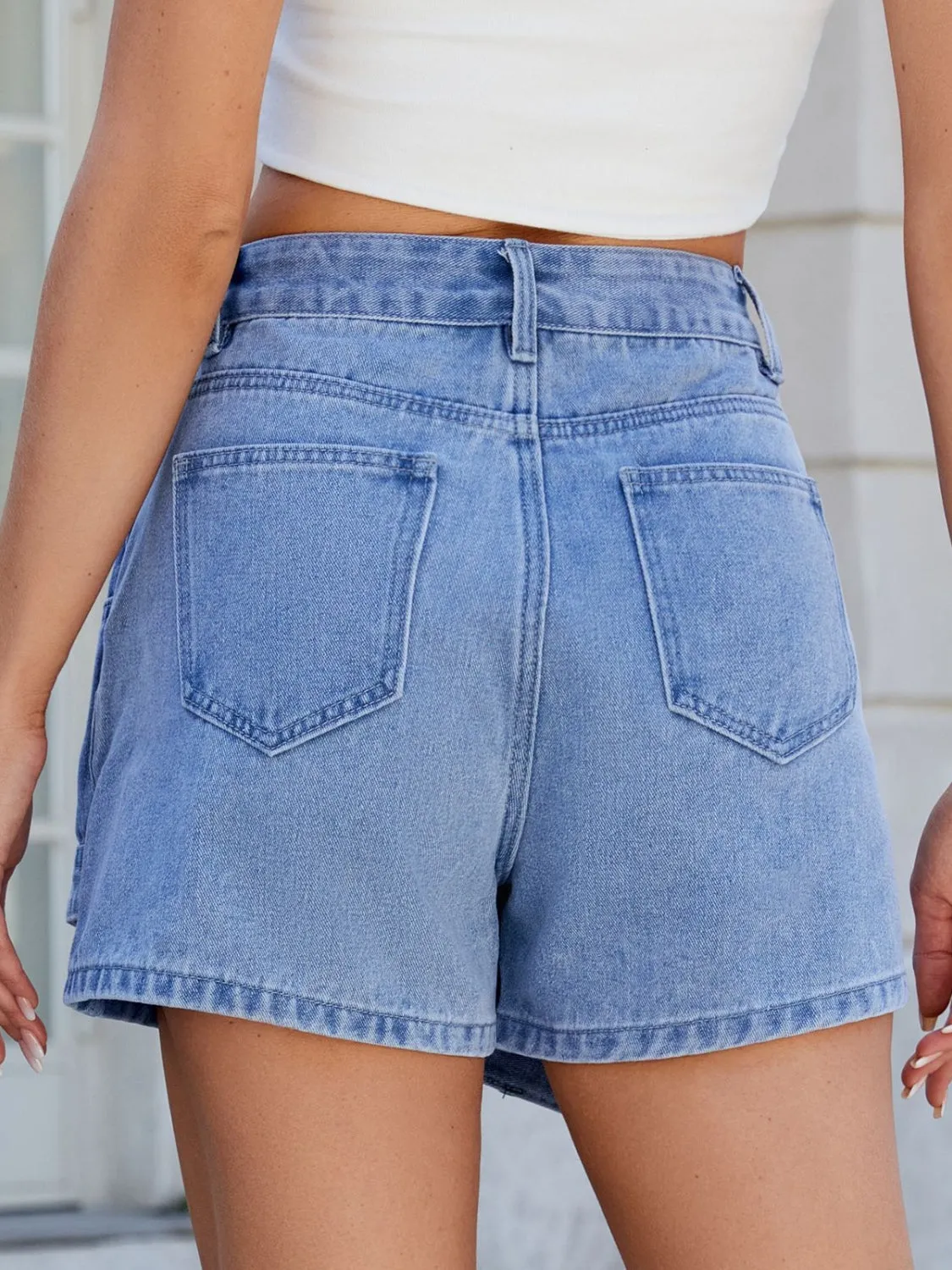 Asymmetrical Denim Skort with Pockets sold by Charming Charlie product image thumbnail 2