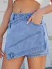 Asymmetrical Denim Skort with Pockets sold by Charming Charlie