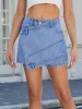 Asymmetrical Denim Skort with Pockets sold by Charming Charlie