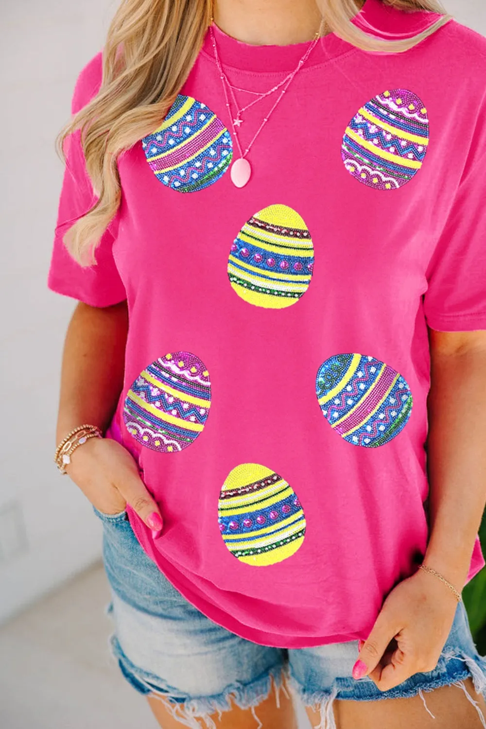 Sequin Easter Egg Short Sleeve T-Shirt sold by Charming Charlie product image thumbnail 5