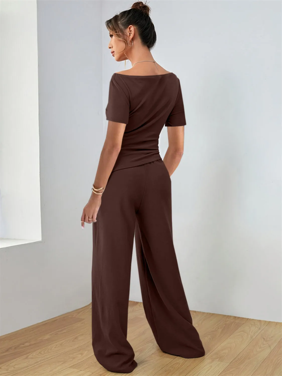 Round Neck Short Sleeve T-Shirt and Pants Set sold by Charming Charlie product image thumbnail 5