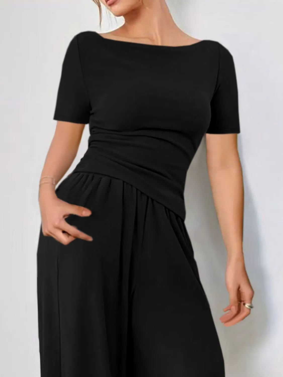 Round Neck Short Sleeve T-Shirt and Pants Set sold by Charming Charlie product image thumbnail 3