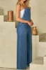 Adjustable Tie Straps Wide Leg Denim Overalls sold by Charming Charlie