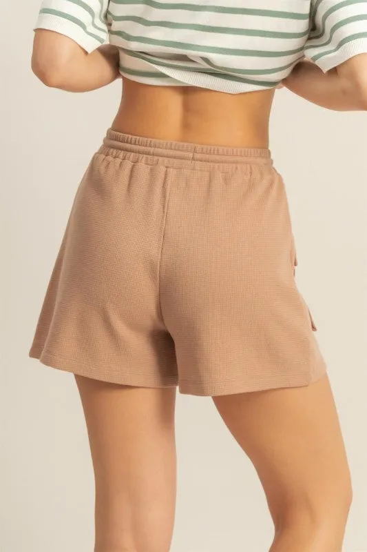 HYFVE Drawstring Waffle Knit Front Pocket Shorts sold by Charming Charlie product image thumbnail 4