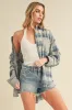 Aemi + Co Plaid Button Down Flannel Shirt sold by Charming Charlie