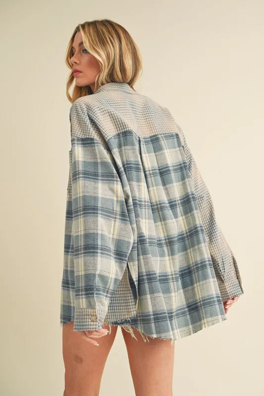 Aemi + Co Plaid Button Down Flannel Shirt sold by Charming Charlie product image thumbnail 5