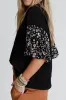 Contrast Floral Puff Sleeve Oversized Top sold by Charming Charlie