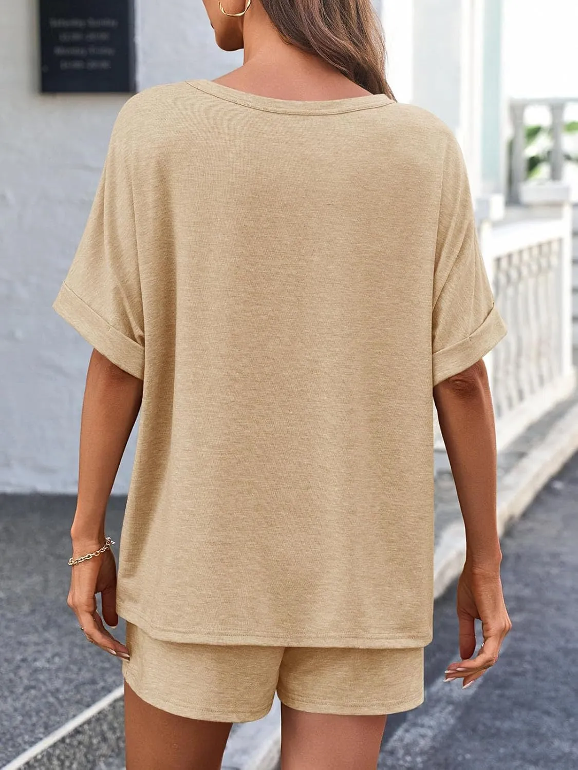 Round Neck T-Shirt and Drawstring Shorts Set sold by Charming Charlie product image thumbnail 3