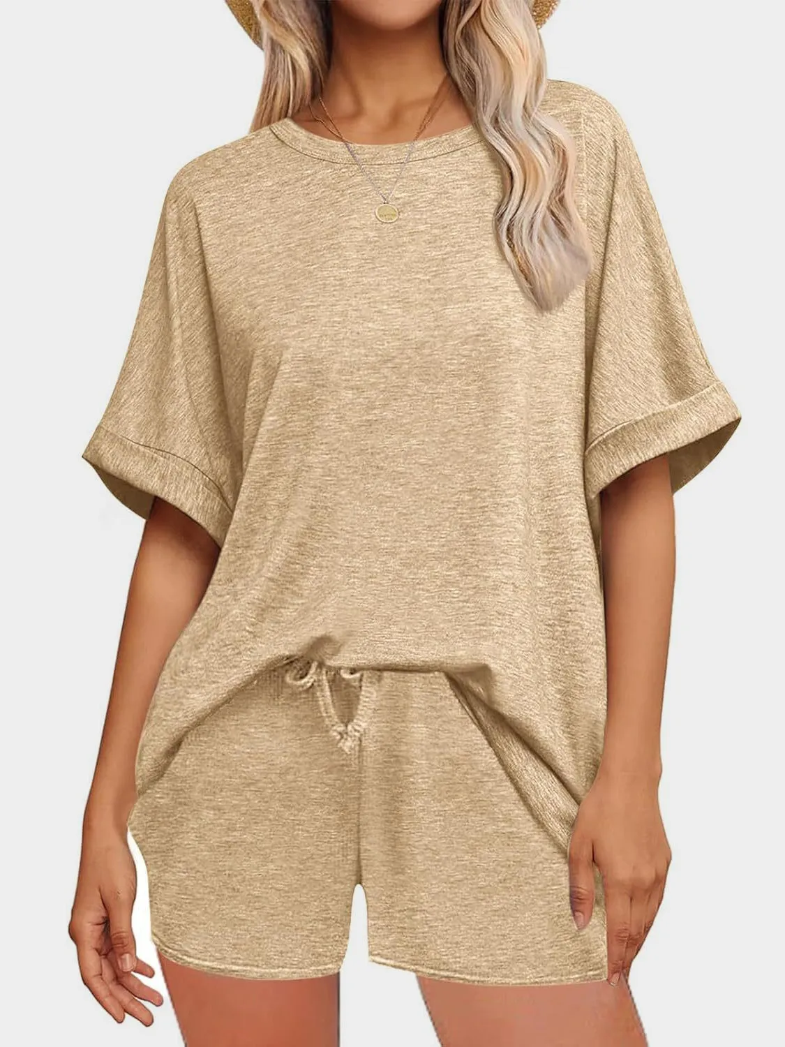 Round Neck T-Shirt and Drawstring Shorts Set sold by Charming Charlie product image thumbnail 2