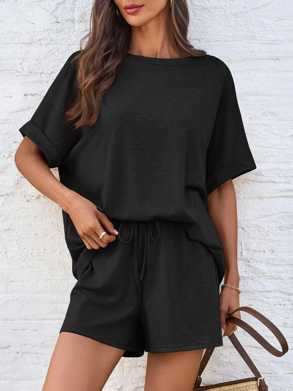 Round Neck T-Shirt and Drawstring Shorts Set sold by Charming Charlie product image thumbnail 4