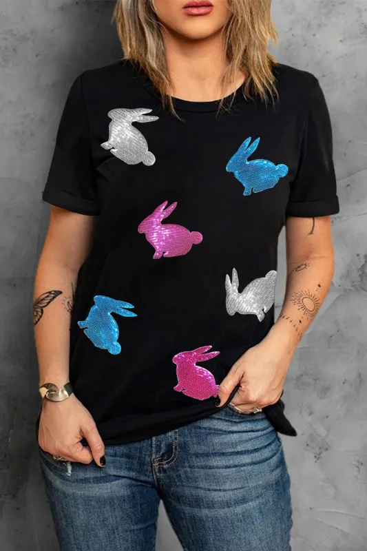 Easter Bunny Round Neck T-Shirt sold by Charming Charlie