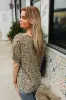 Best In Bold Sage Animal Print V Neck Dolman Side Slit Top sold by Charming Charlie