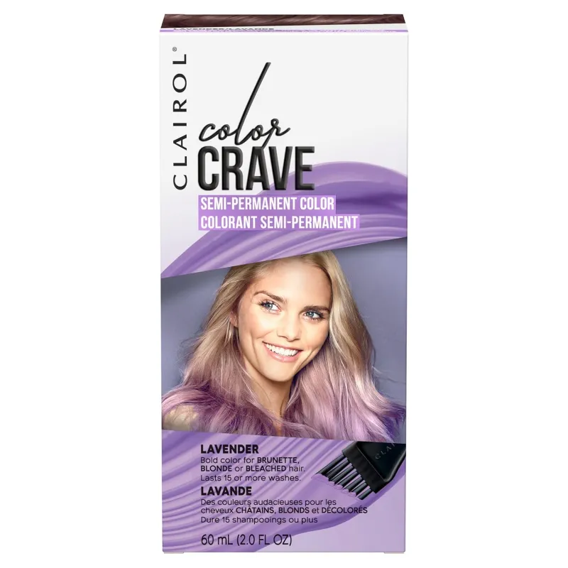Clairol Color Crave Semi-Permanent Hair Dye, Lavender Hair Color, 1 Count sold by Charming Charlie