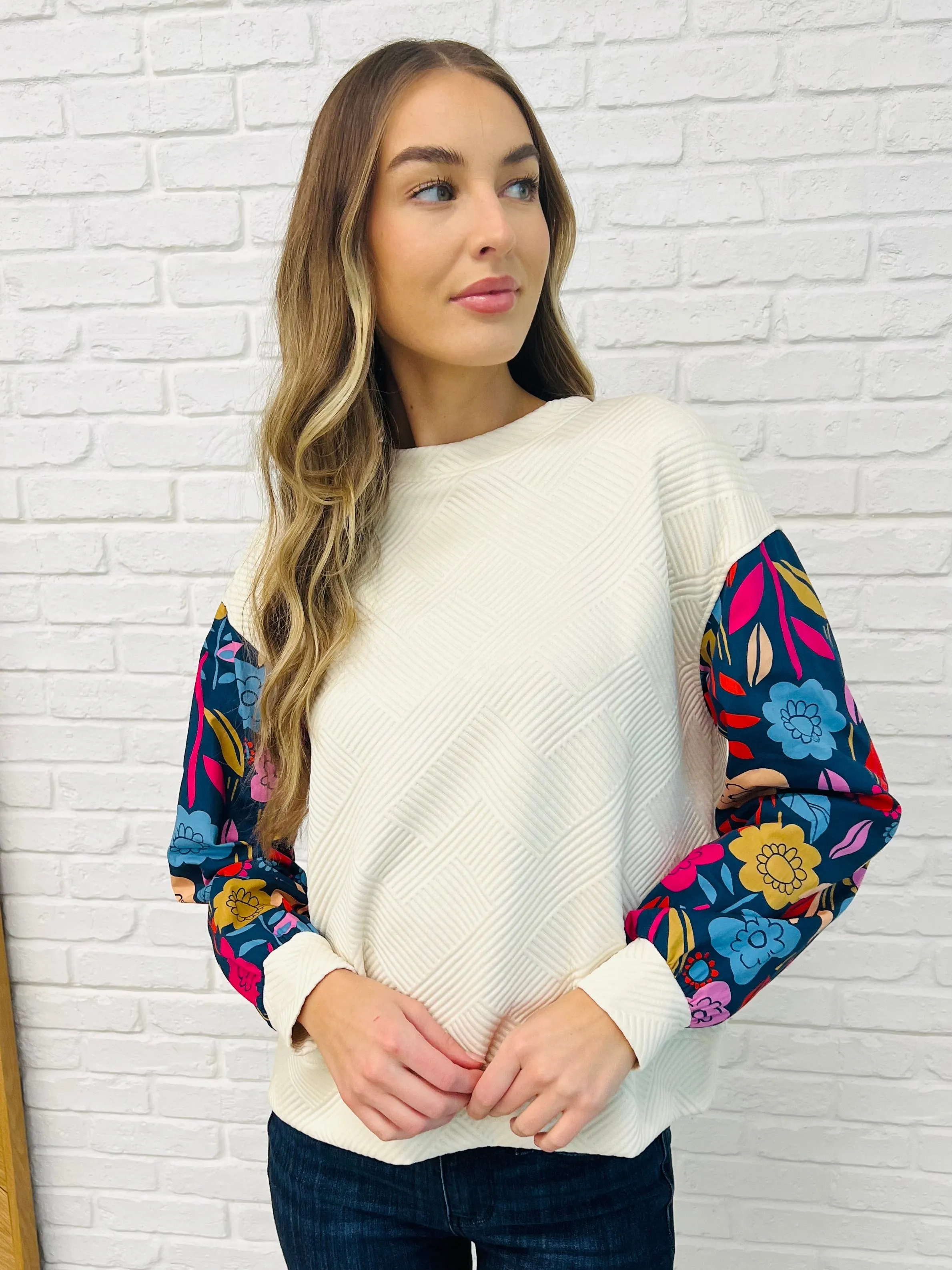 Sing a Melody Floral Sleeve Top sold by Charming Charlie product image thumbnail 2