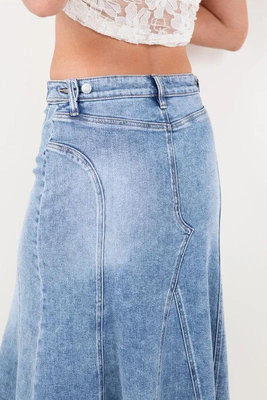 DENIM MAXI SKIRT sold by Charming Charlie product image thumbnail 4