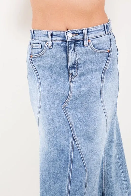 DENIM MAXI SKIRT sold by Charming Charlie product image thumbnail 3