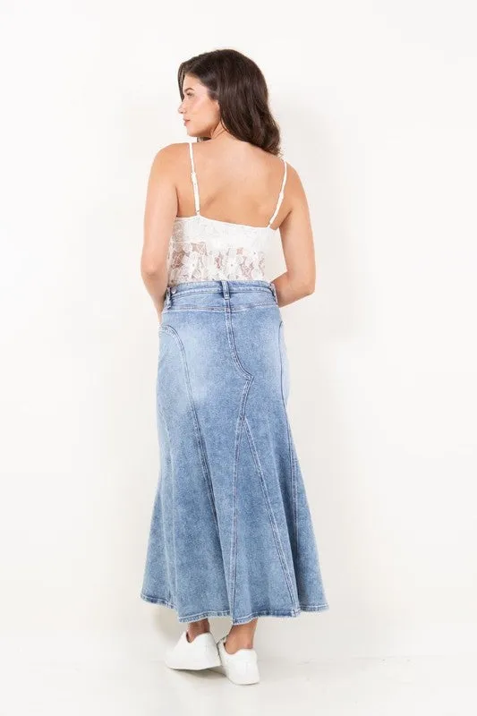 DENIM MAXI SKIRT sold by Charming Charlie product image thumbnail 5