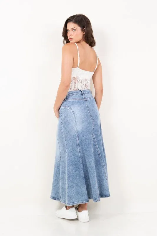 DENIM MAXI SKIRT sold by Charming Charlie product image thumbnail 2