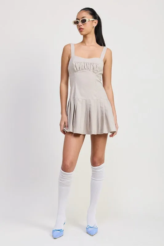 PLEATED MINI DRESS WITH BACK TIES sold by Charming Charlie product image thumbnail 5