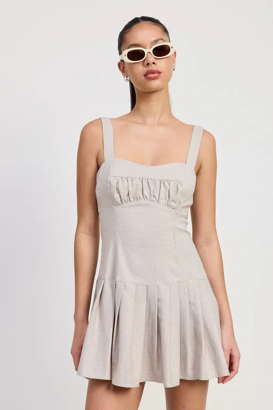 PLEATED MINI DRESS WITH BACK TIES sold by Charming Charlie product image thumbnail 4